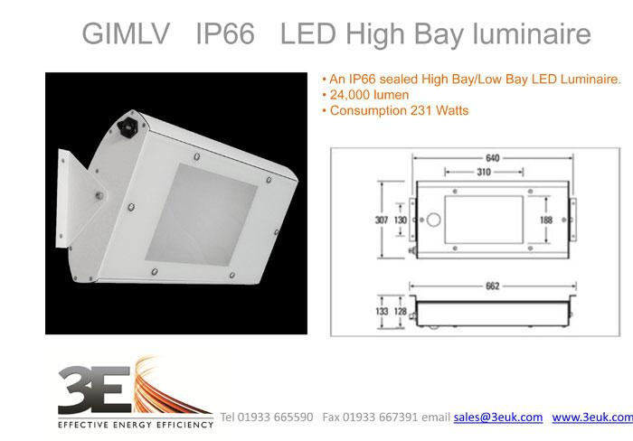 3E ANNOUNCE THE LAUNCH OF THE NEW LED SEALED IP66 GIMLV HIGH BAY LUMINAIRE.